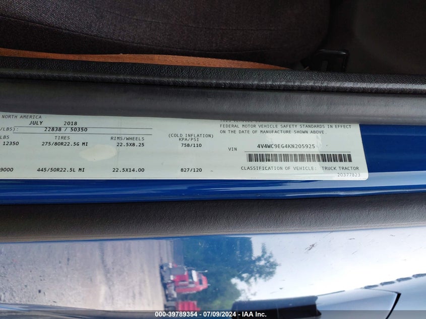 2019 Volvo Vnr VIN: 4V4WC9EG4KN205925 Lot: 39789354