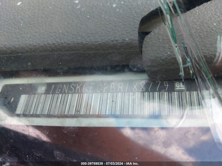 2011 Chevrolet Tahoe Ltz VIN: 1GNSKCE02BR188779 Lot: 39789539