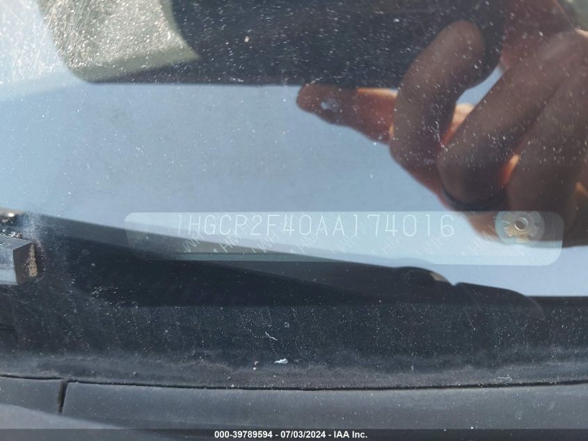 2010 Honda Accord 2.4 Lx-P VIN: 1HGCP2F40AA174016 Lot: 39789594