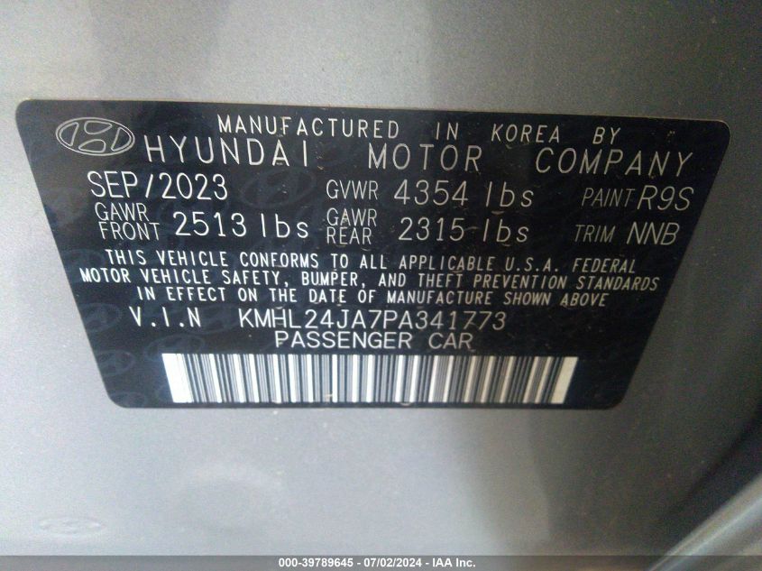 KMHL24JA9PA341773 2023 Hyundai Sonata Se