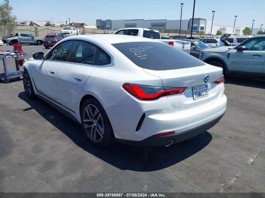 2022 BMW 430I Gran Coupe VIN: WBA63AV03NFM77670 Lot: 39789887