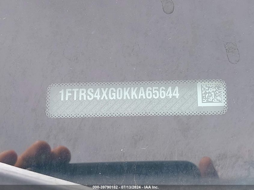 2019 Ford Transit T-350 Hd VIN: 1FTRS4XG0KKA65644 Lot: 39790182