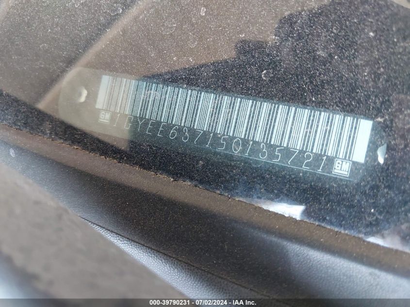 2005 Cadillac Srx V6 VIN: 1GYEE637150135721 Lot: 39790231