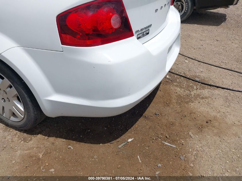 2012 Dodge Avenger Se VIN: 1C3CDZAB8CN311306 Lot: 39790381