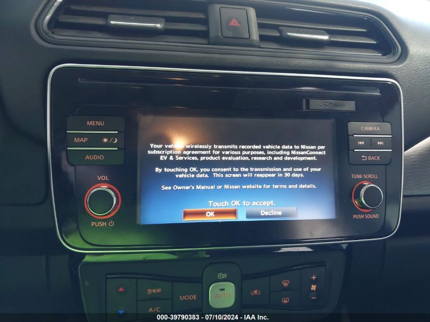 2019 Nissan Leaf Sv VIN: 1N4AZ1CP8KC322126 Lot: 39790383