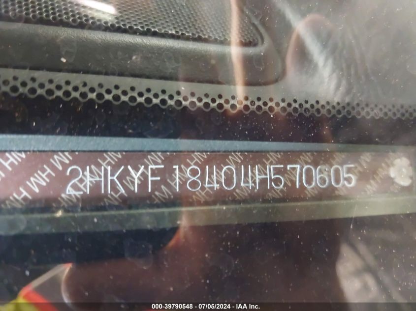 2004 Honda Pilot Ex VIN: 2HKYF18404H570605 Lot: 39790548