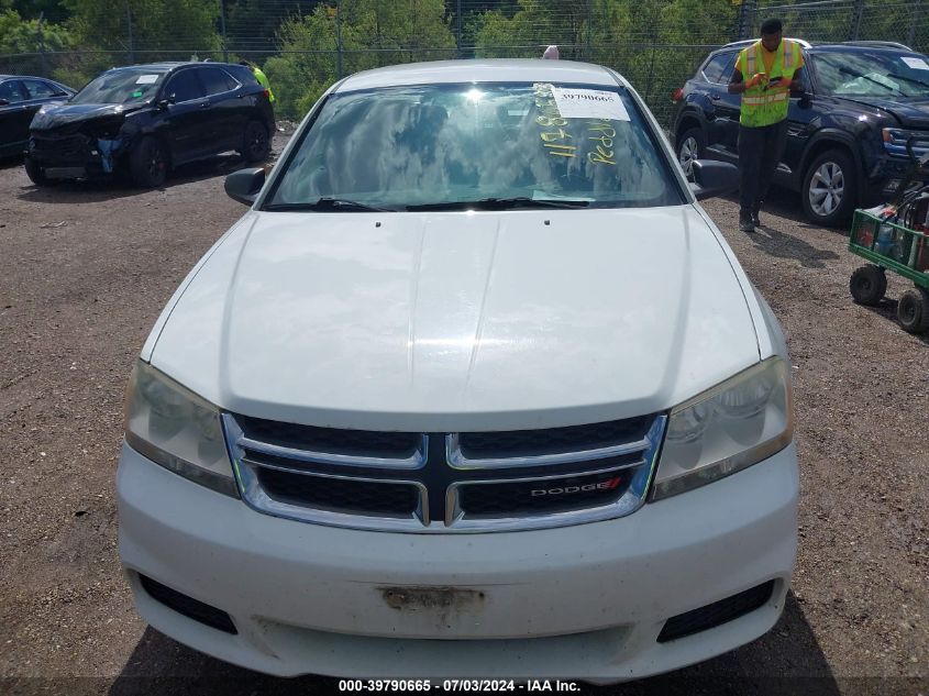 2012 Dodge Avenger Se VIN: 1C3CDZAB3CN331382 Lot: 39790665