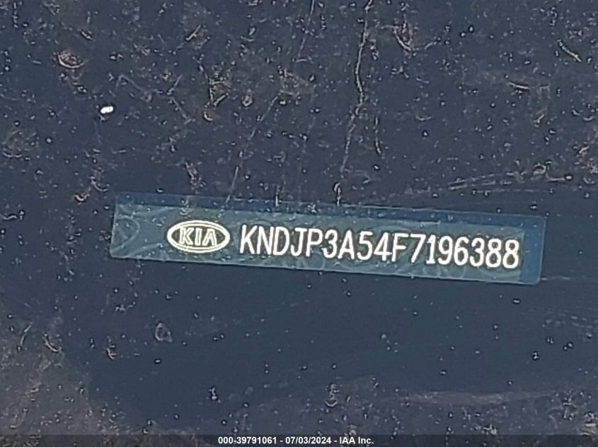 2015 Kia Soul + VIN: KNDJP3A54F7196388 Lot: 39791061