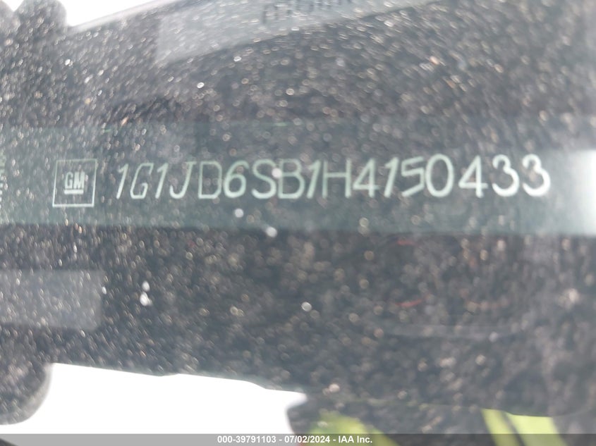 2017 Chevrolet Sonic Lt Auto VIN: 1G1JD6SB1H4150433 Lot: 39791103