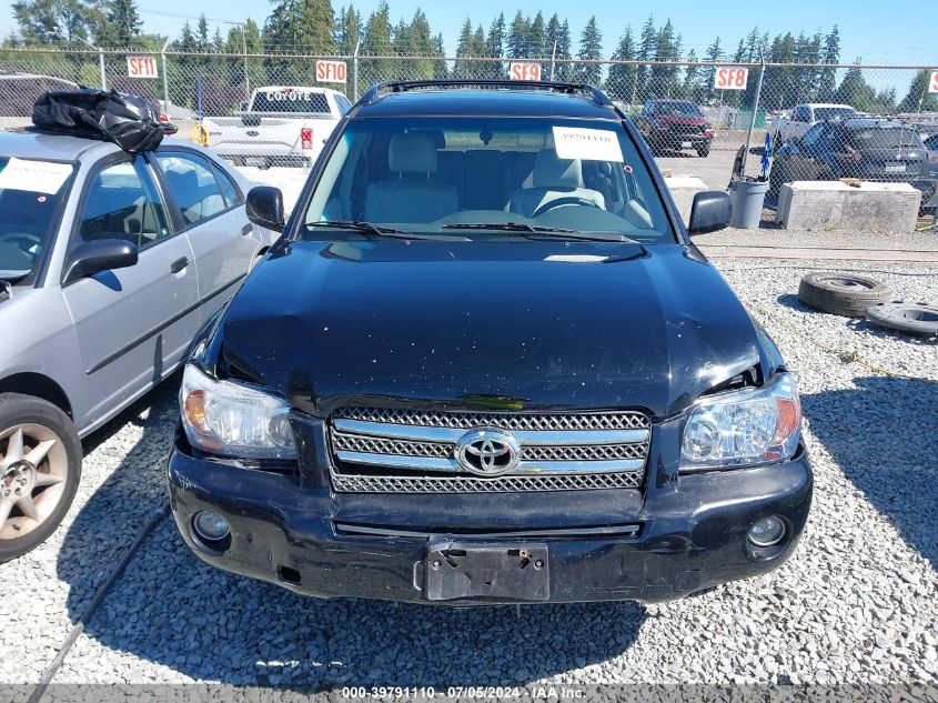 2006 Toyota Highlander Hybrid V6 VIN: JTEDW21A560014483 Lot: 39791110