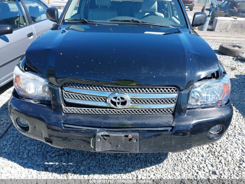 2006 Toyota Highlander Hybrid V6 VIN: JTEDW21A560014483 Lot: 39791110