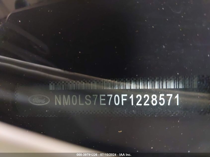 2015 Ford Transit Connect Xl VIN: NM0LS7E70F1228571 Lot: 39791226