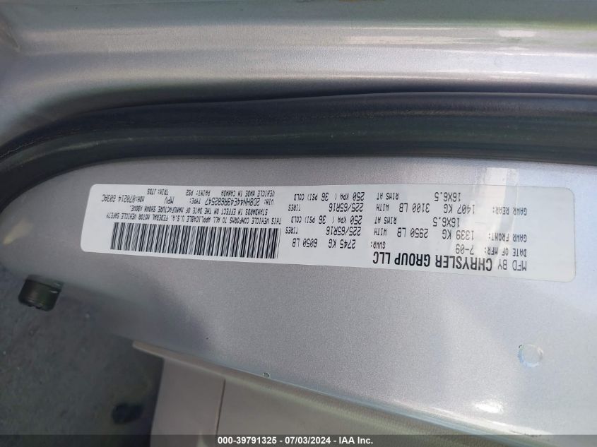 2009 Dodge Grand Caravan Se VIN: 2D8HN44E49R682547 Lot: 39791325