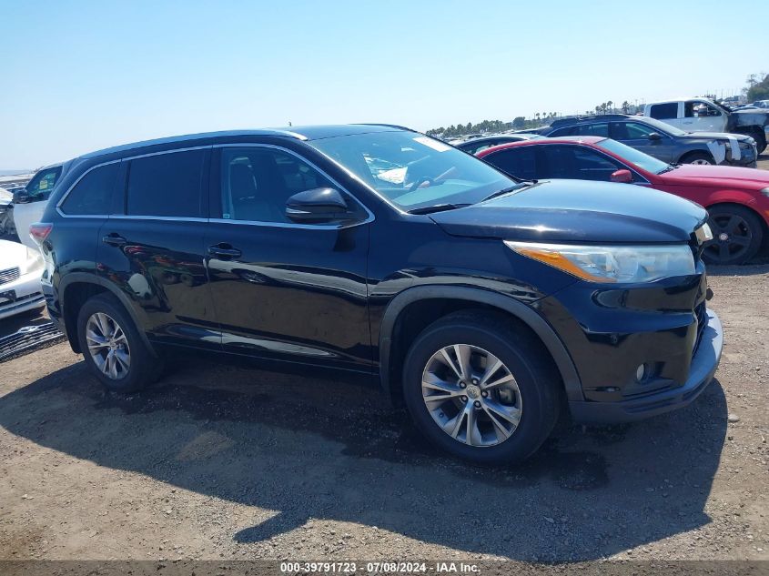 2015 Toyota Highlander Xle V6 VIN: 5TDJKRFH7FS216840 Lot: 39791723