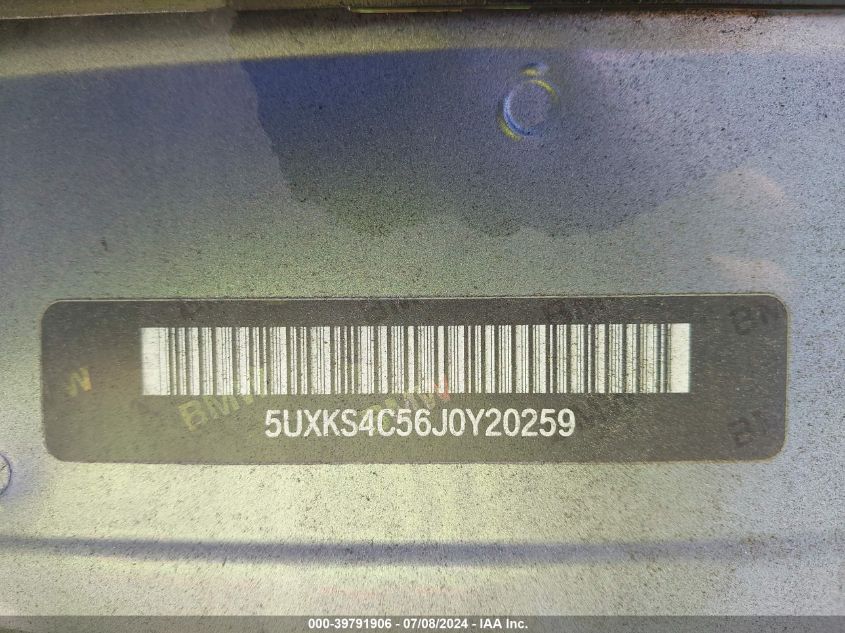 2018 BMW X5 xDrive35D VIN: 5UXKS4C56J0Y20259 Lot: 39791906