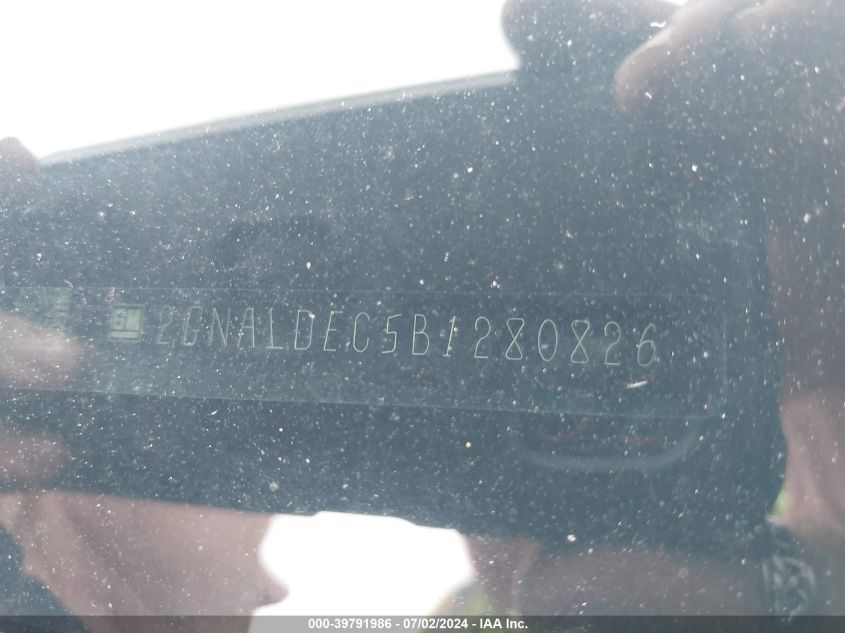 2011 Chevrolet Equinox 1Lt VIN: 2GNALDEC5B1280826 Lot: 39791986