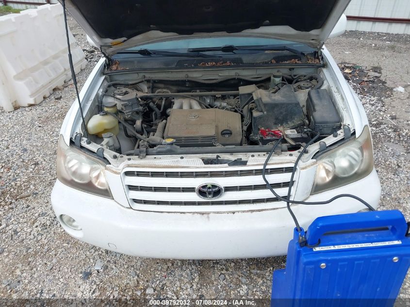 2002 Toyota Highlander Limited V6 VIN: JTEGF21AX20063301 Lot: 39792032