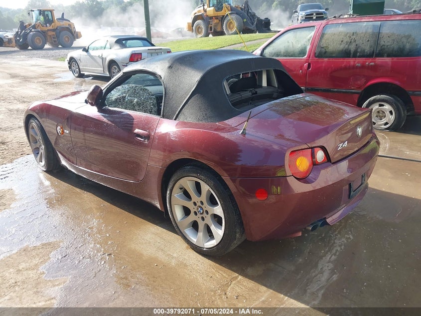 2003 BMW Z4 2.5I VIN: 4USBT33403LR62490 Lot: 39792071