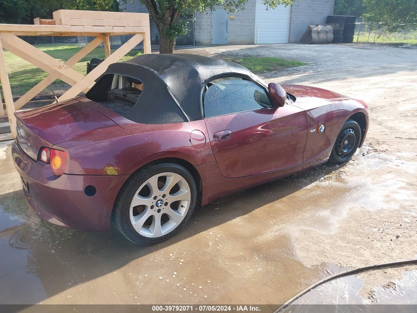2003 BMW Z4 2.5I VIN: 4USBT33403LR62490 Lot: 39792071