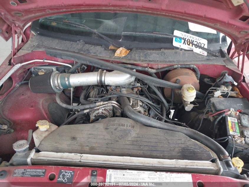 1998 Dodge Ram 1500 St VIN: 3B7HC13Z5WG225528 Lot: 39792151