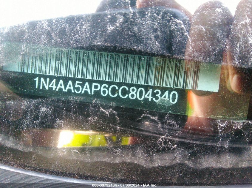 2012 Nissan Maxima 3.5 Sv VIN: 1N4AA5AP6CC804340 Lot: 39792184