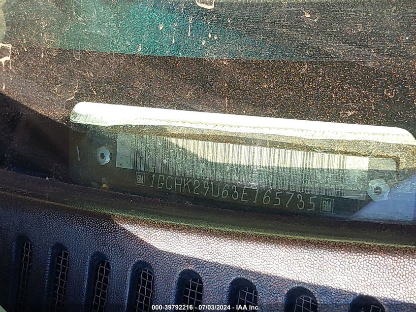 2003 Chevrolet Silverado K2500 Heavy Duty VIN: 1GCHK29U63E165735 Lot: 39792216