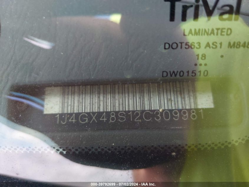 2002 Jeep Grand Cherokee Laredo VIN: 1J4GX48S12C309981 Lot: 39792699