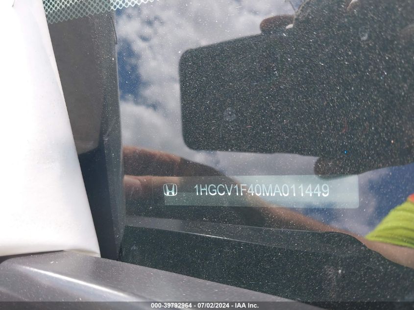 2021 Honda Accord Sport Special Edition VIN: 1HGCV1F40MA011449 Lot: 39792964