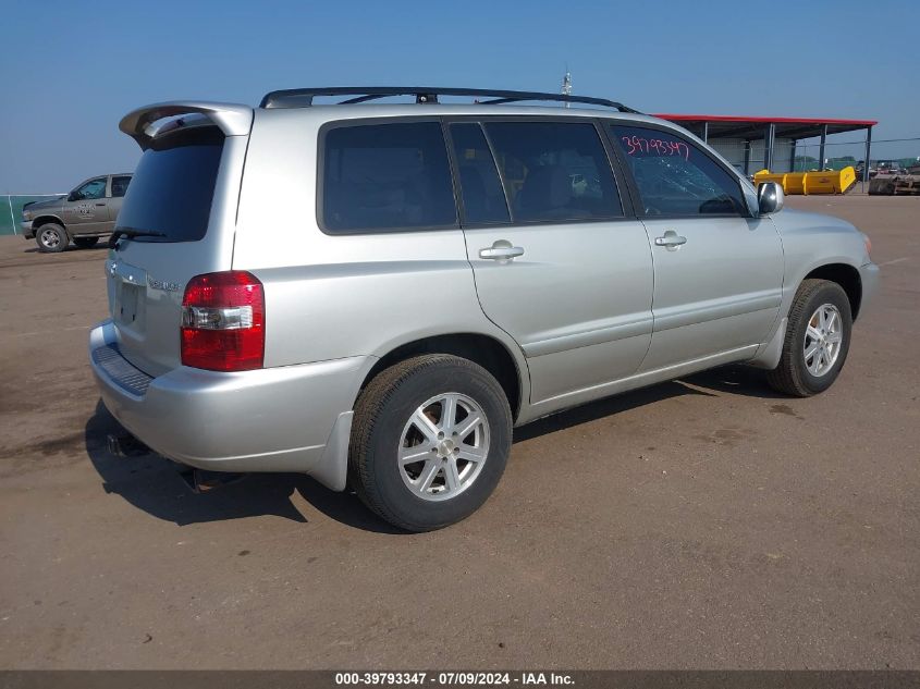 2006 Toyota Highlander V6 VIN: JTEGP21A360096854 Lot: 39793347