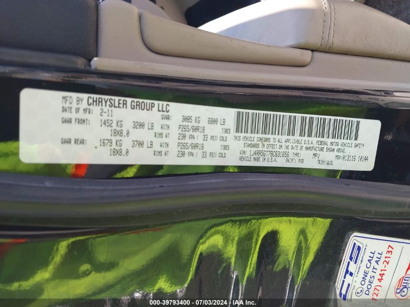 2011 Jeep Grand Cherokee Limited VIN: 1J4RR5GT7BC631656 Lot: 39793400