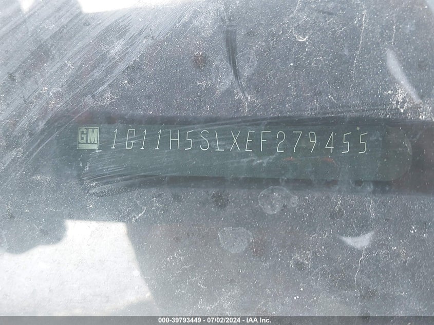2014 Chevrolet Malibu 1Lz VIN: 1G11H5SLXEF279455 Lot: 39793449