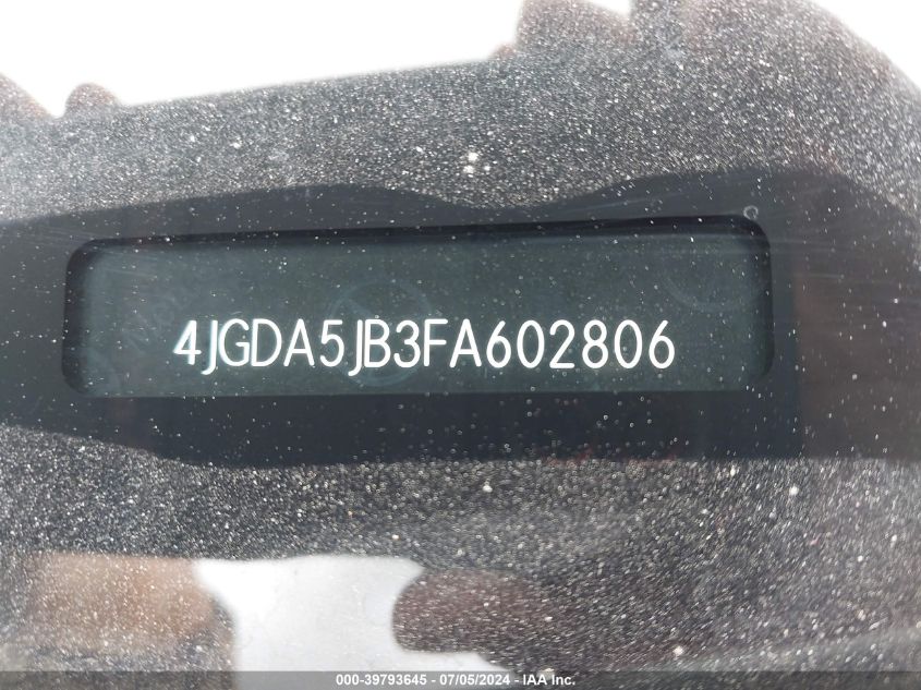 2015 Mercedes-Benz Ml 350 VIN: 4JGDA5JB3FA602806 Lot: 39793645