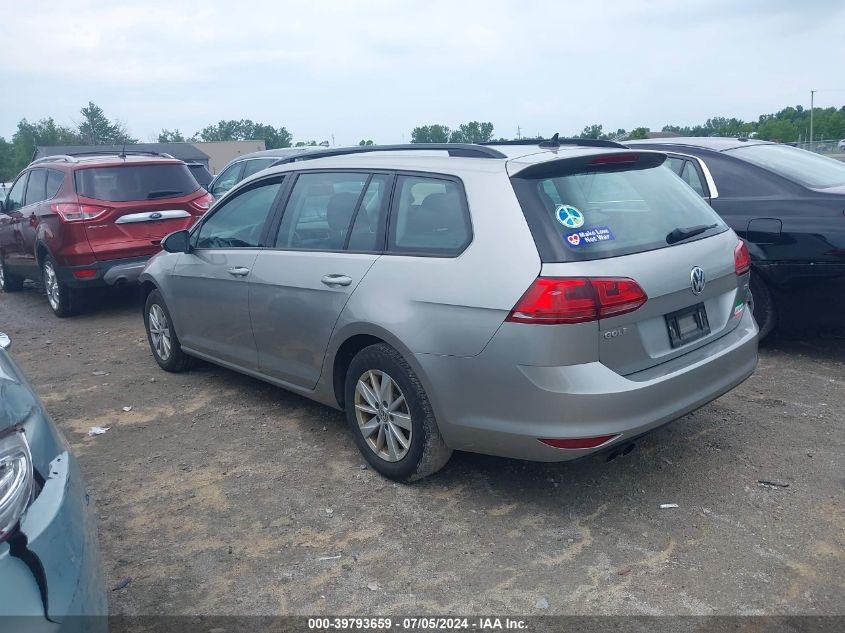 2016 Volkswagen Golf Sportwagen Tsi S 4-Door VIN: 3VWC17AU3GM502932 Lot: 39793659