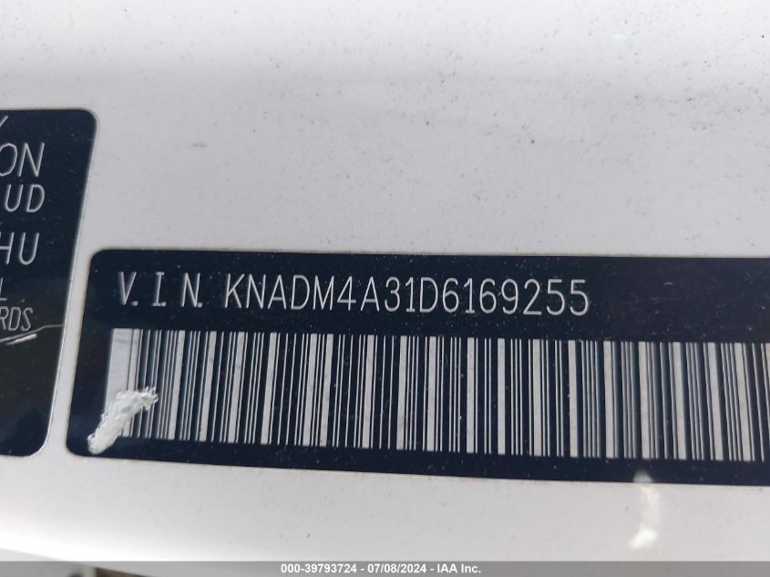 2013 Kia Rio Lx VIN: KNADM4A31D6169255 Lot: 39793724