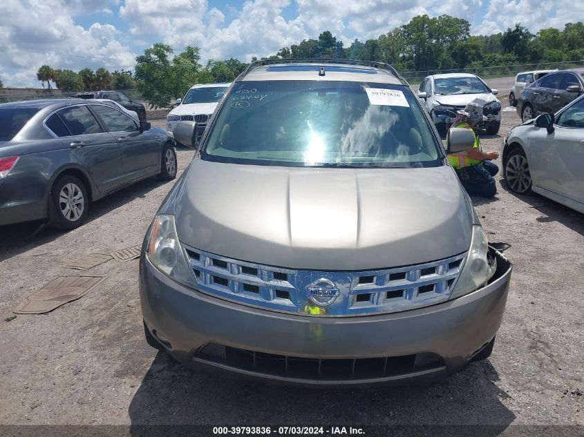 2004 Nissan Murano Sl/Se VIN: JN8AZ08W14W327193 Lot: 39793836