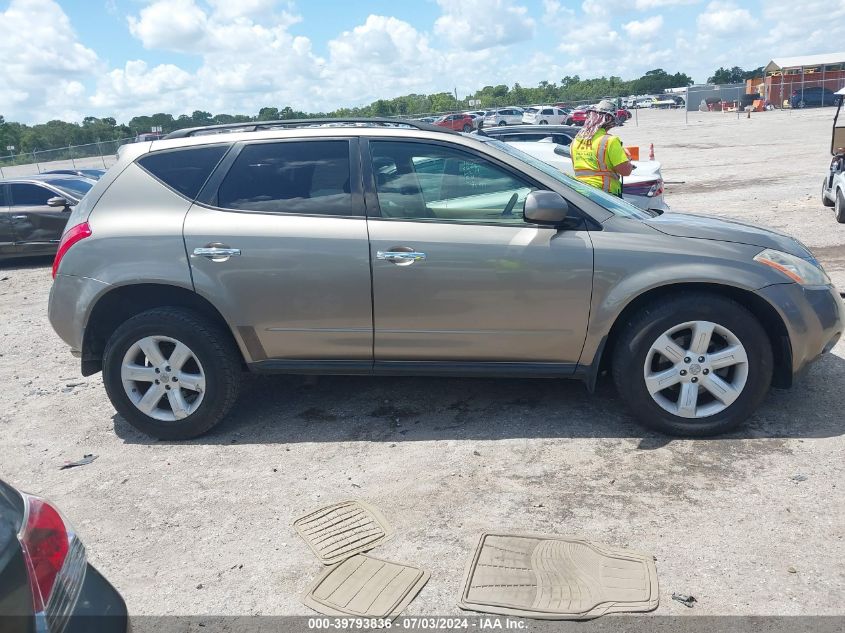 2004 Nissan Murano Sl/Se VIN: JN8AZ08W14W327193 Lot: 39793836