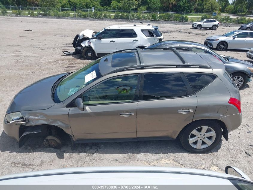 2004 Nissan Murano Sl/Se VIN: JN8AZ08W14W327193 Lot: 39793836