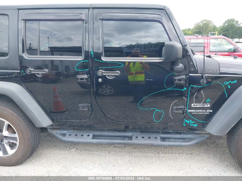 2016 Jeep Wrangler Unlimited Sport VIN: 1C4BJWDG8GL154898 Lot: 39794069