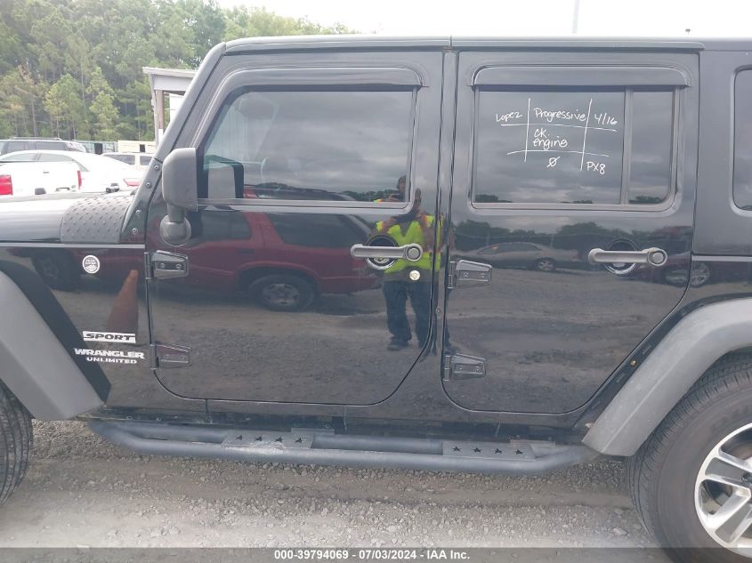 2016 Jeep Wrangler Unlimited Sport VIN: 1C4BJWDG8GL154898 Lot: 39794069