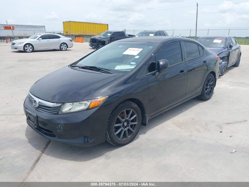 2012 Honda Civic Lx VIN: 2HGFB2F57CH332313 Lot: 39794375