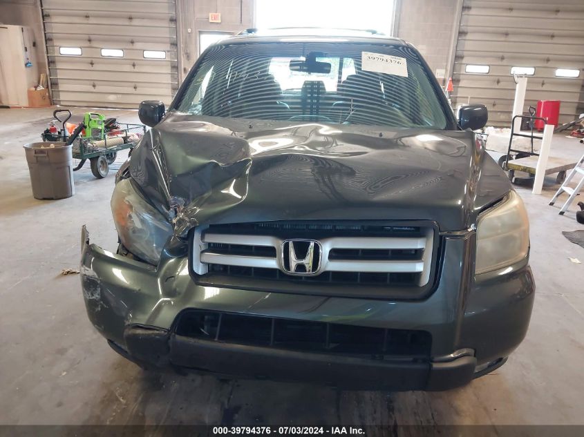 2006 Honda Pilot Ex-L VIN: 5FNYF18686B009507 Lot: 39794376