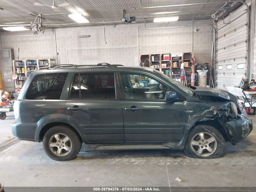 2006 Honda Pilot Ex-L VIN: 5FNYF18686B009507 Lot: 39794376