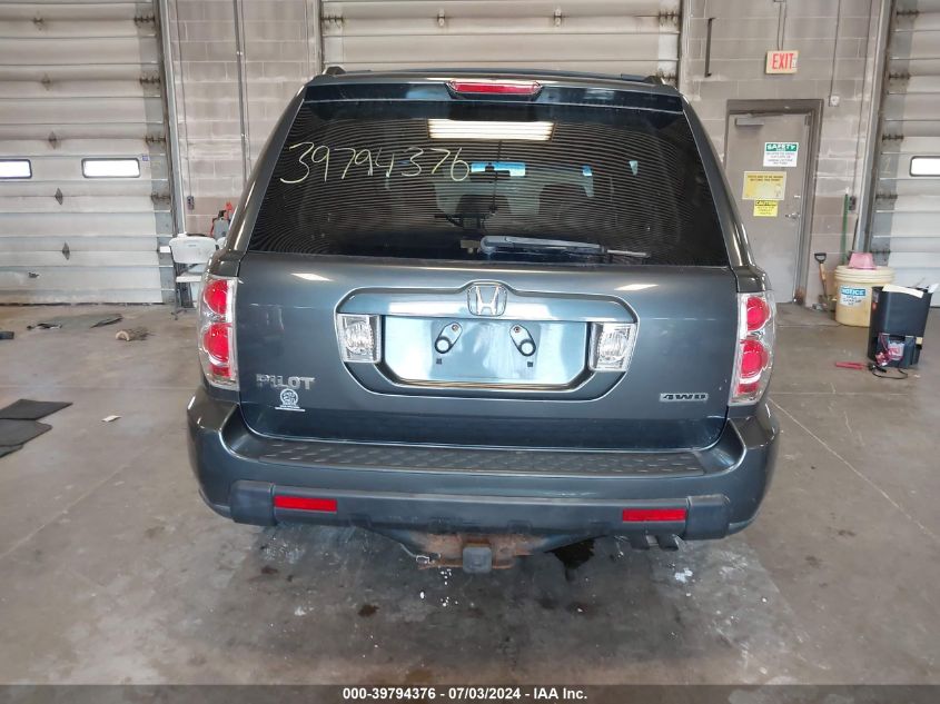 2006 Honda Pilot Ex-L VIN: 5FNYF18686B009507 Lot: 39794376