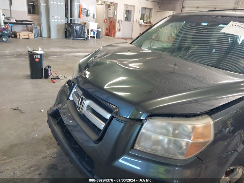 2006 Honda Pilot Ex-L VIN: 5FNYF18686B009507 Lot: 39794376