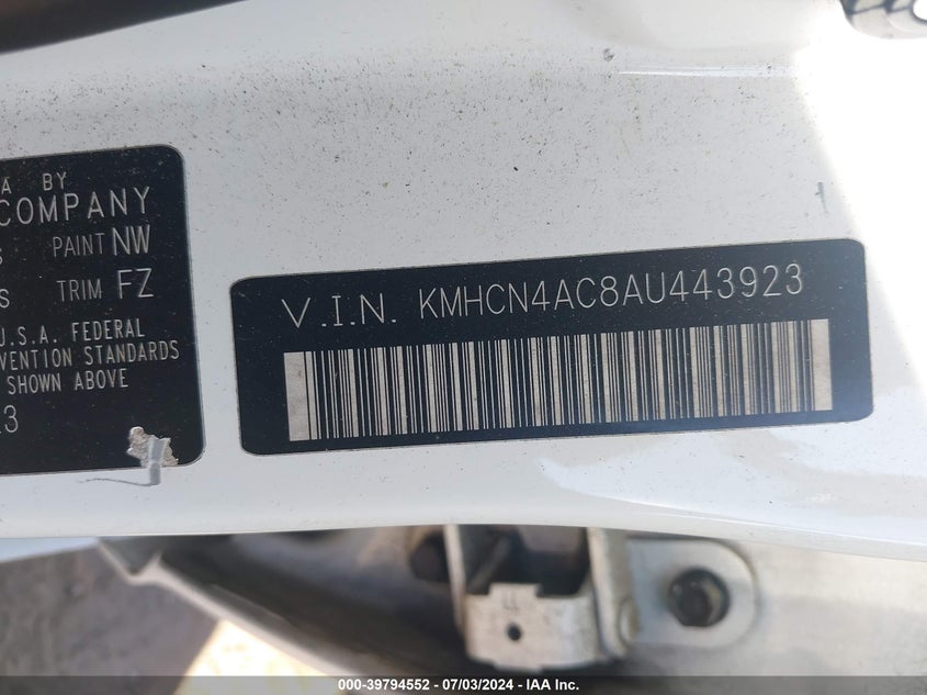 2010 Hyundai Accent Gls VIN: KMHCN4AC8AU443923 Lot: 39794552