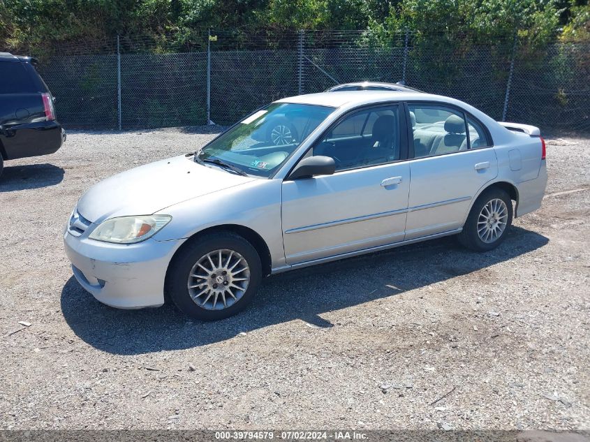 2HGES16565H590380 | 2005 HONDA CIVIC