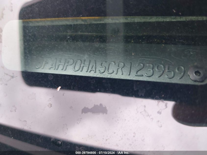 2012 Ford Fusion Se VIN: 3FAHP0HA5CR123959 Lot: 39794800