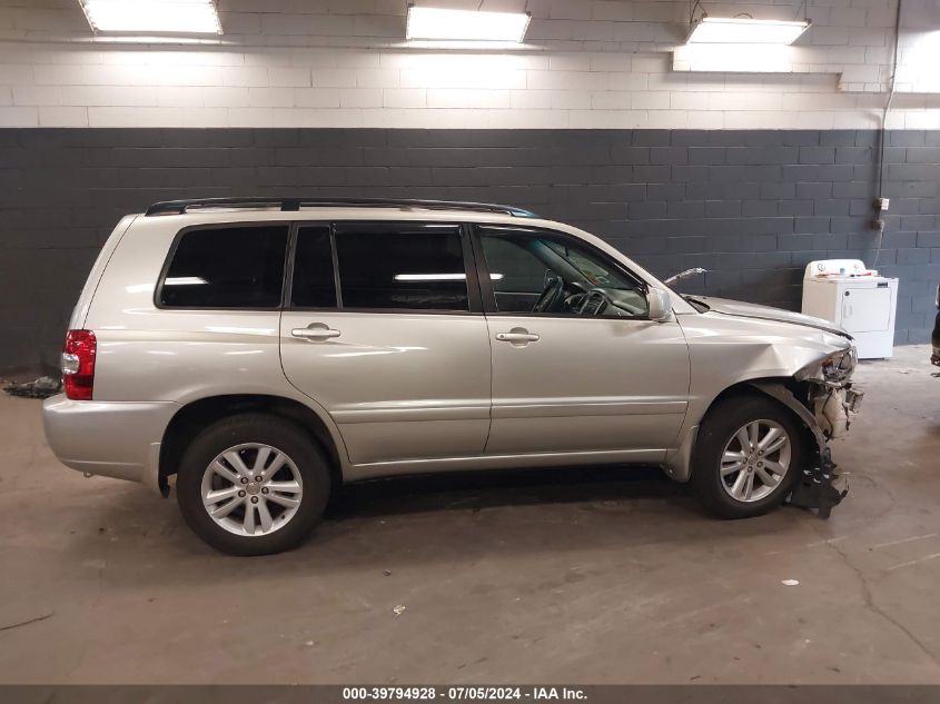 2006 Toyota Highlander Hybrid V6 VIN: JTEEW21A660009538 Lot: 39794928