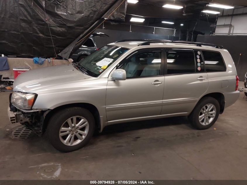 2006 Toyota Highlander Hybrid V6 VIN: JTEEW21A660009538 Lot: 39794928