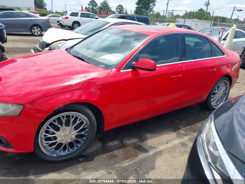 2011 Audi A4 2.0T Premium VIN: WAUKFAFL1BA099954 Lot: 39794944